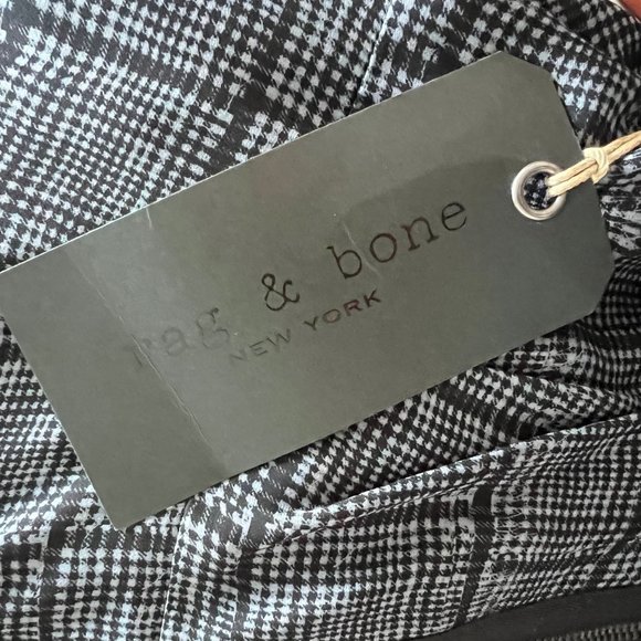 NWT RAG & BONE Tribeca Dress Gray Black Plaid sz 10 Sleeveless Mini - Picture 16 of 16